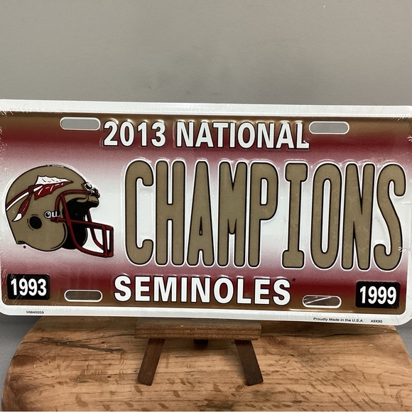 New - 2013 Florida State College Football - FSU - Car / Truck / Auto Tag / Plate - Picture 2 of 8